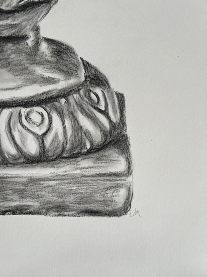 Stone Scallop French Jardiniere | Charcoal