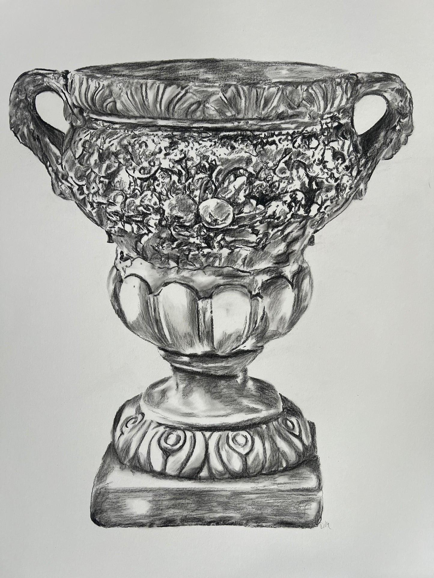 Stone Scallop French Jardiniere | Charcoal