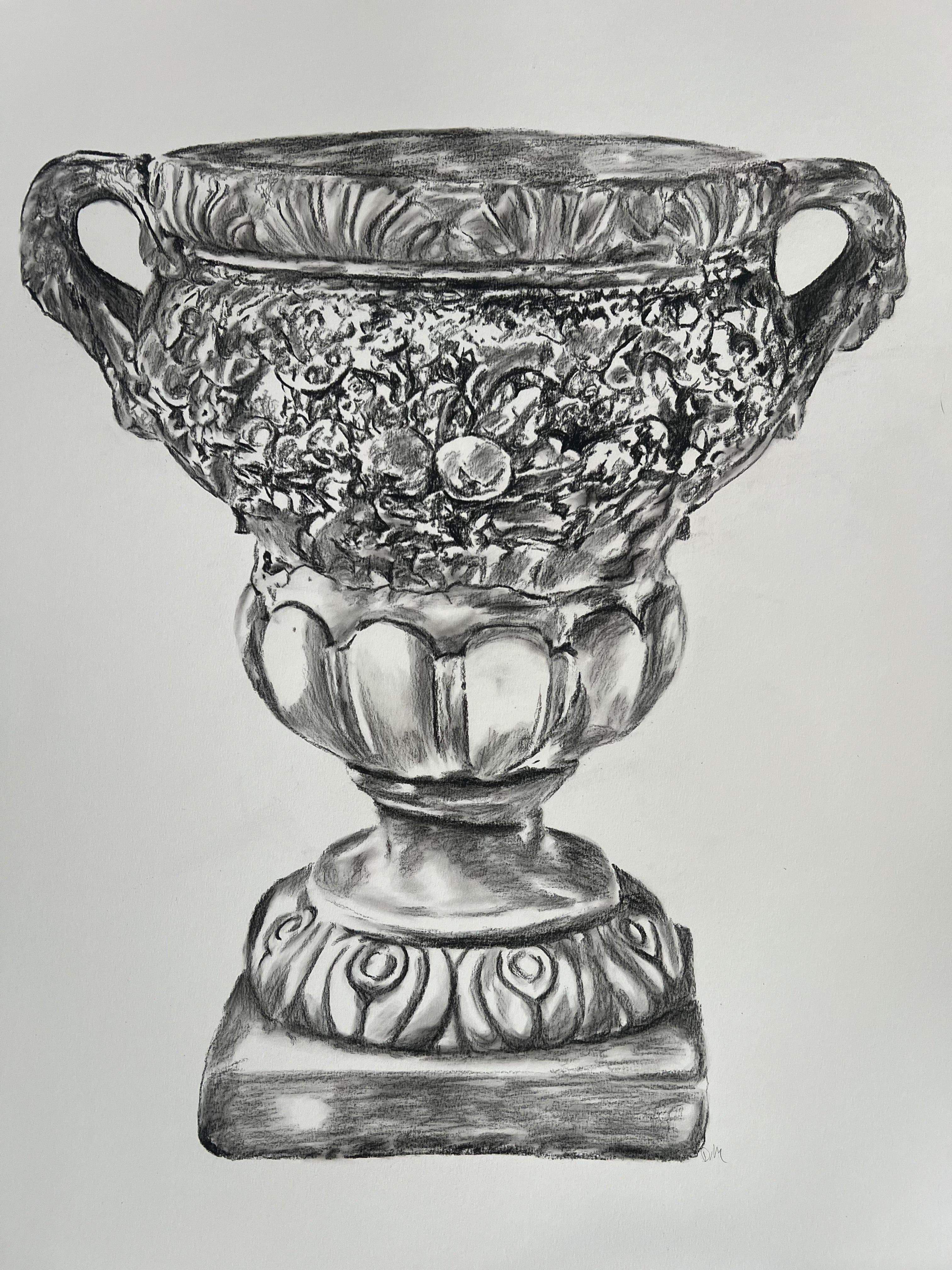 Stone Scallop French Jardiniere | Charcoal