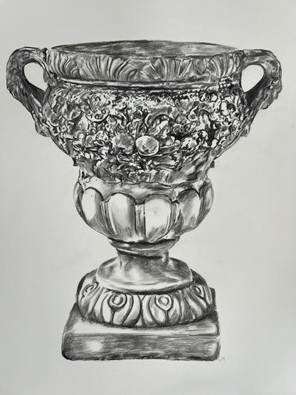 Stone Scallop French Jardiniere | Charcoal