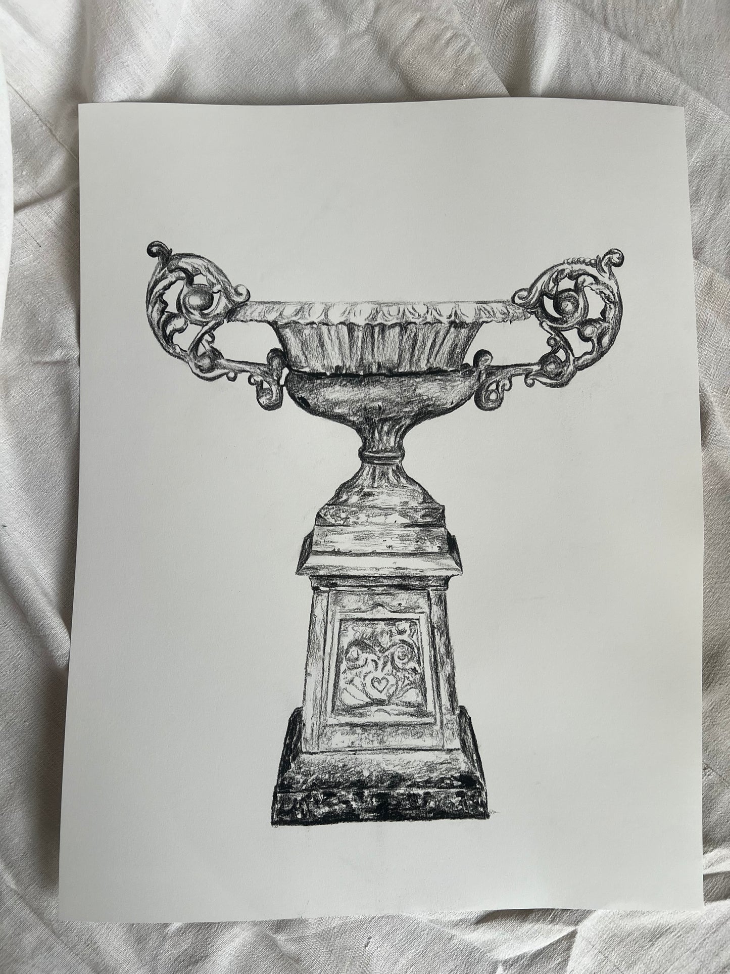 Filigree Handled French Jardiniere | Charcoal