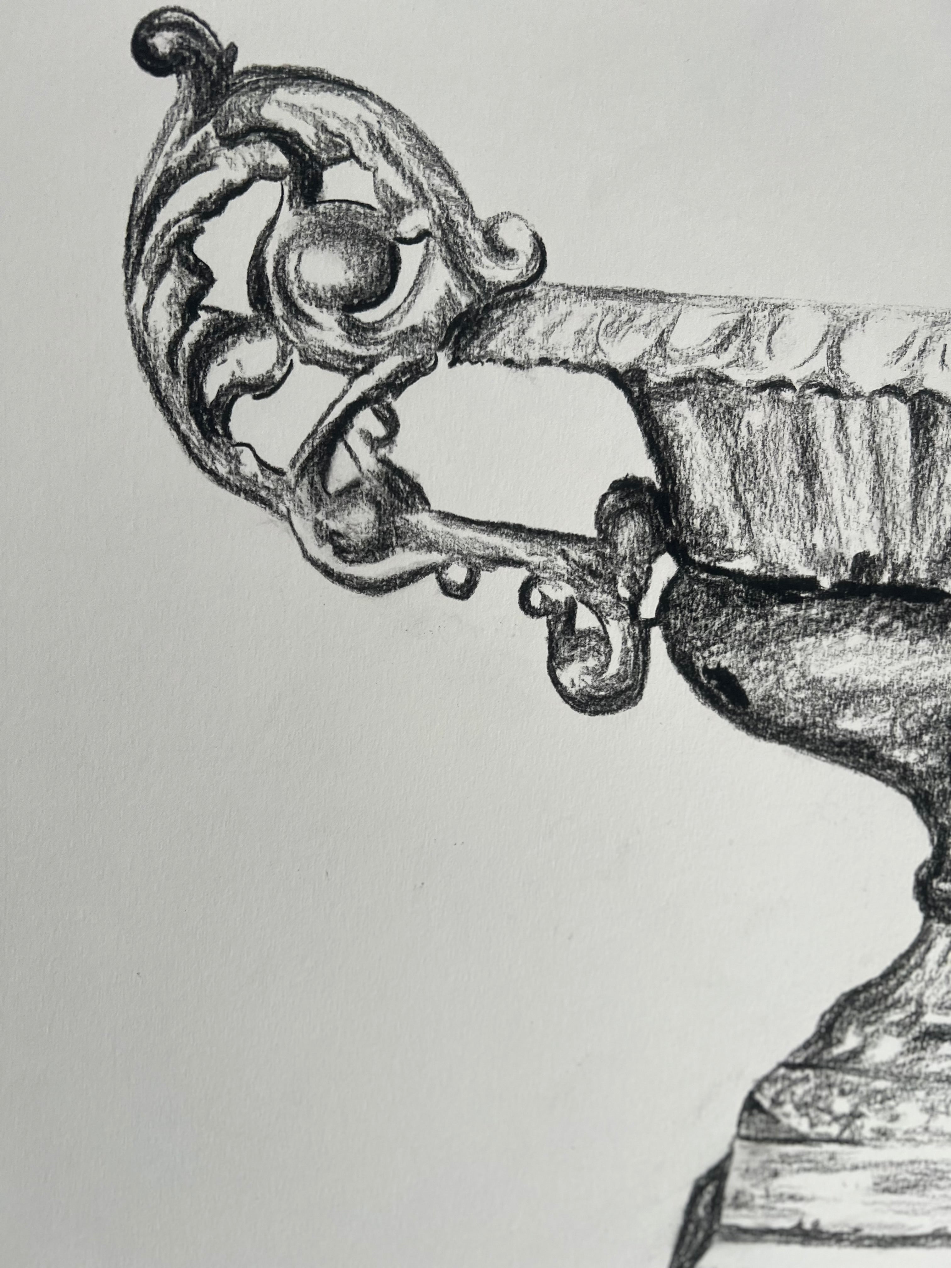 Filigree Handled French Jardiniere | Charcoal