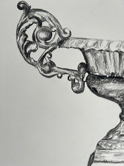 Filigree Handled French Jardiniere | Charcoal