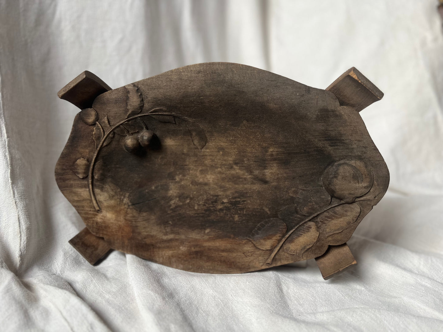 Hand-Carved Wooden Tray