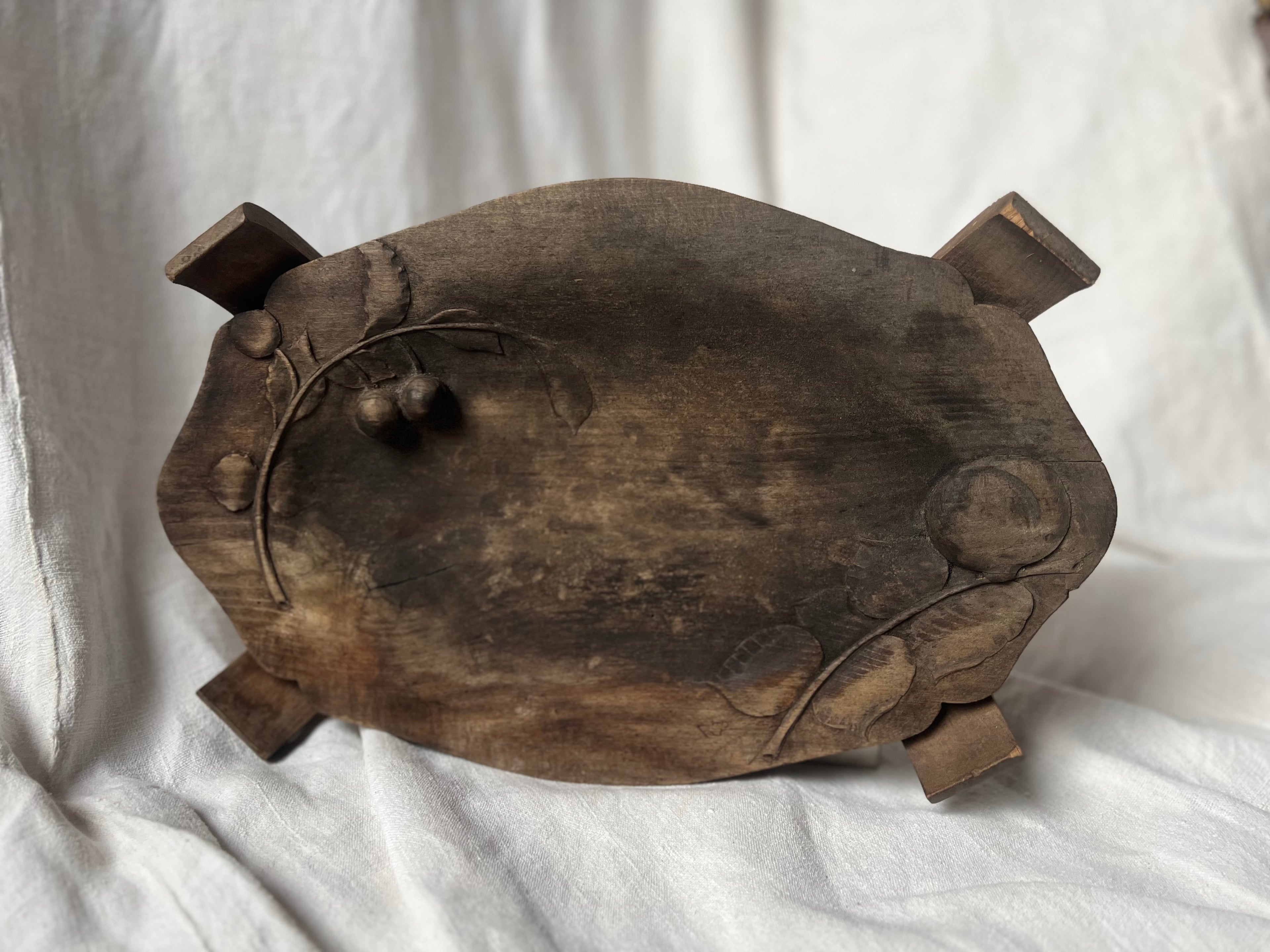 Hand-Carved Wooden Tray