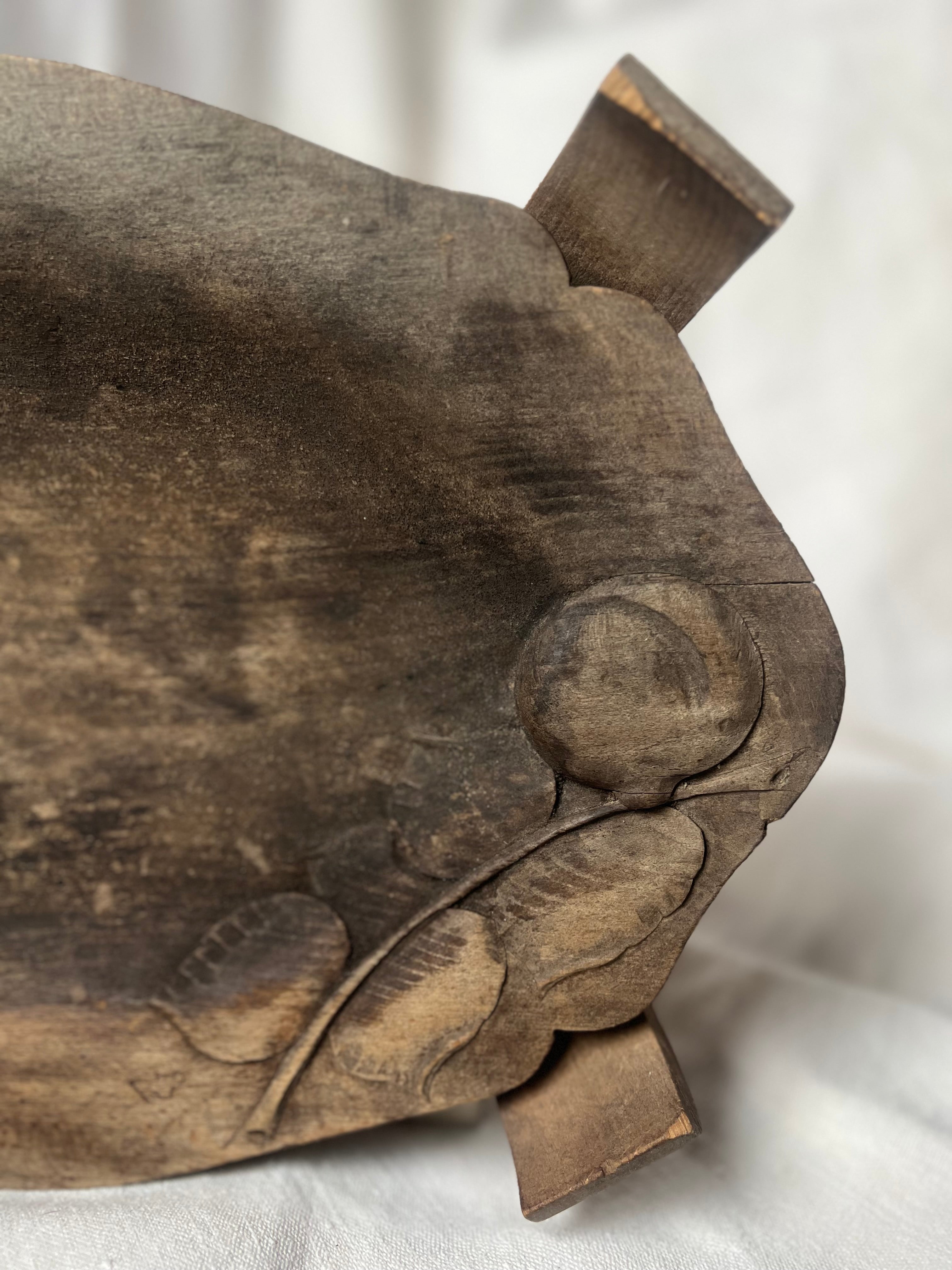 Hand-Carved Wooden Tray