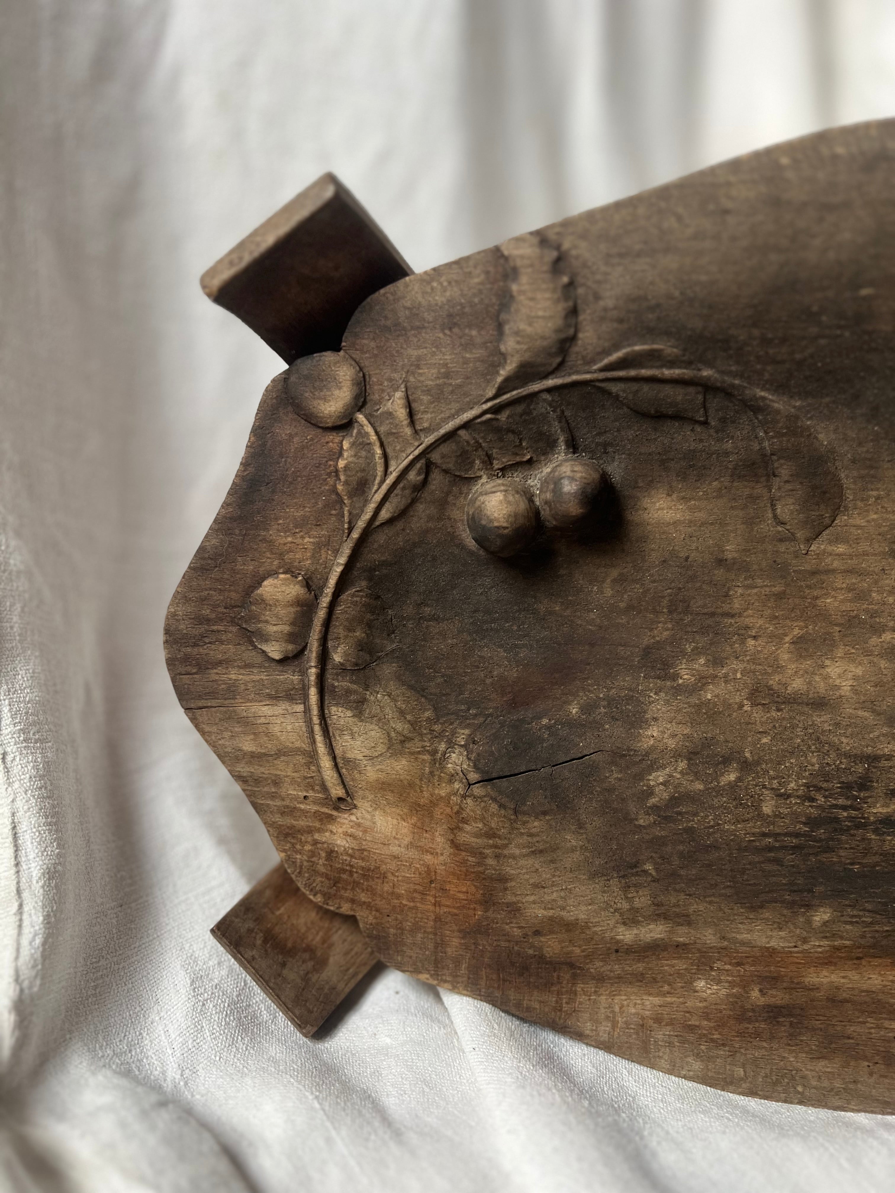 Hand-Carved Wooden Tray