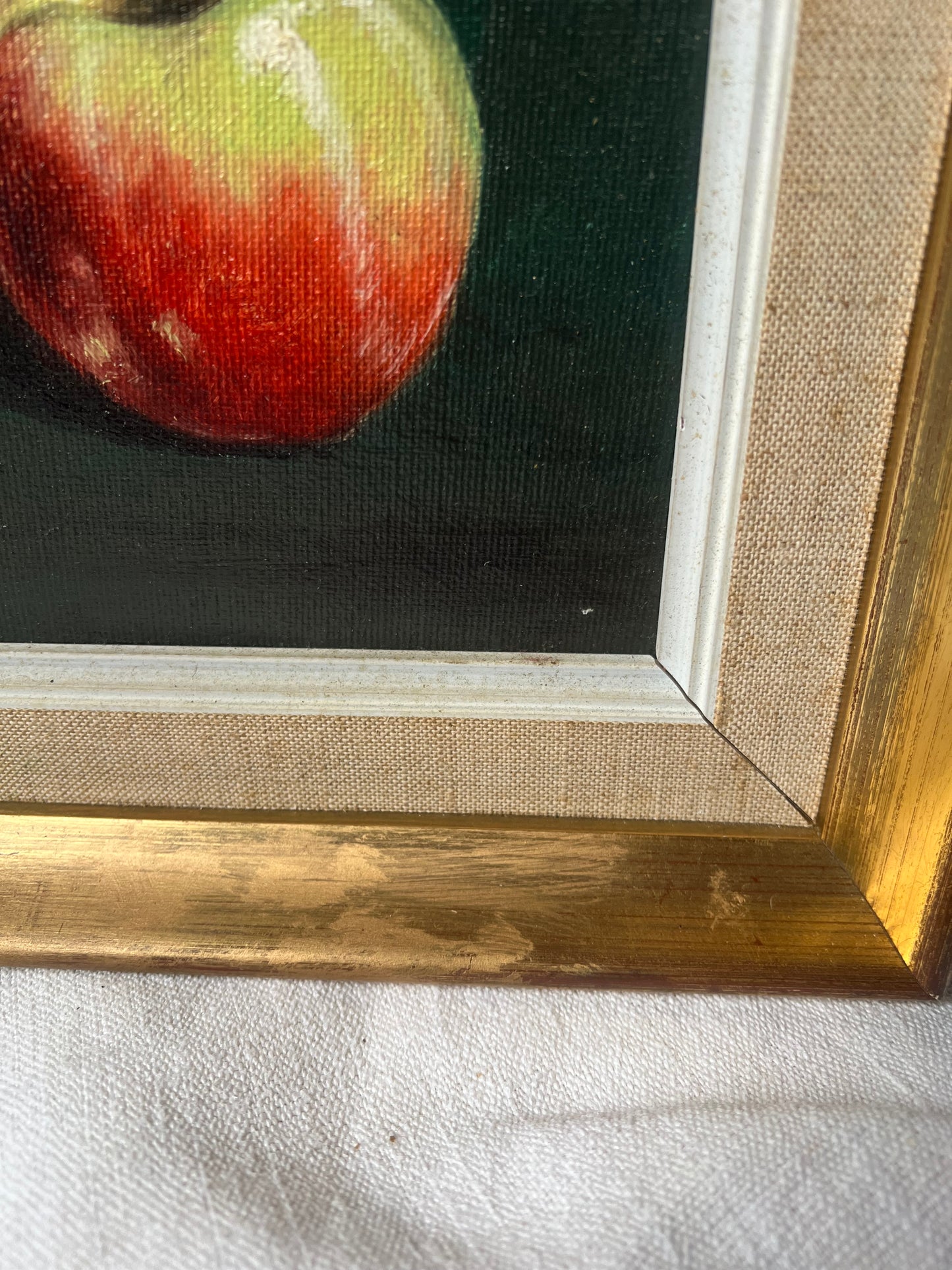 Still Life Oil Painting Apples Confit Pot