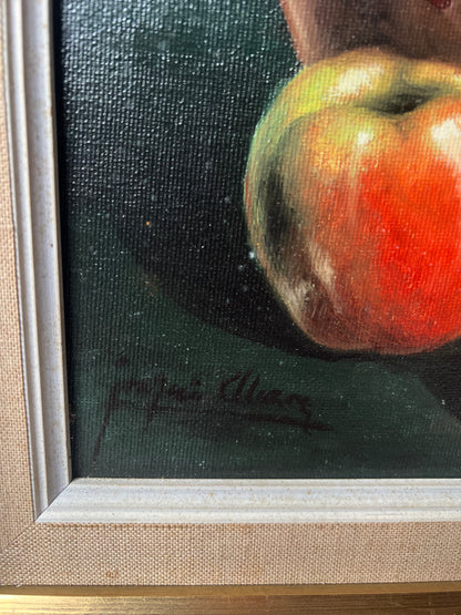 Still Life Oil Painting Apples Confit Pot