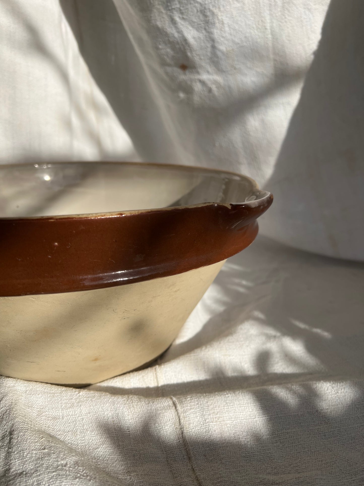 Large Ceramic Mixing Bowl with Pour Spout