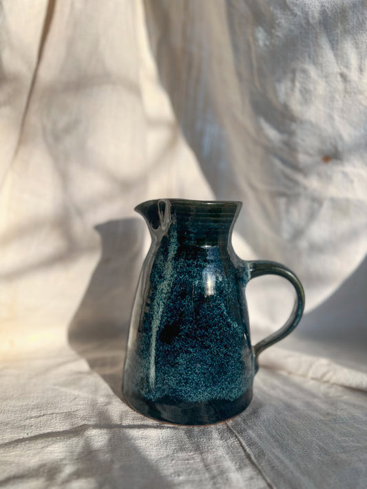 Manziat Handmade Ceramic Blue Pitcher