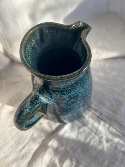 Manziat Handmade Ceramic Blue Pitcher