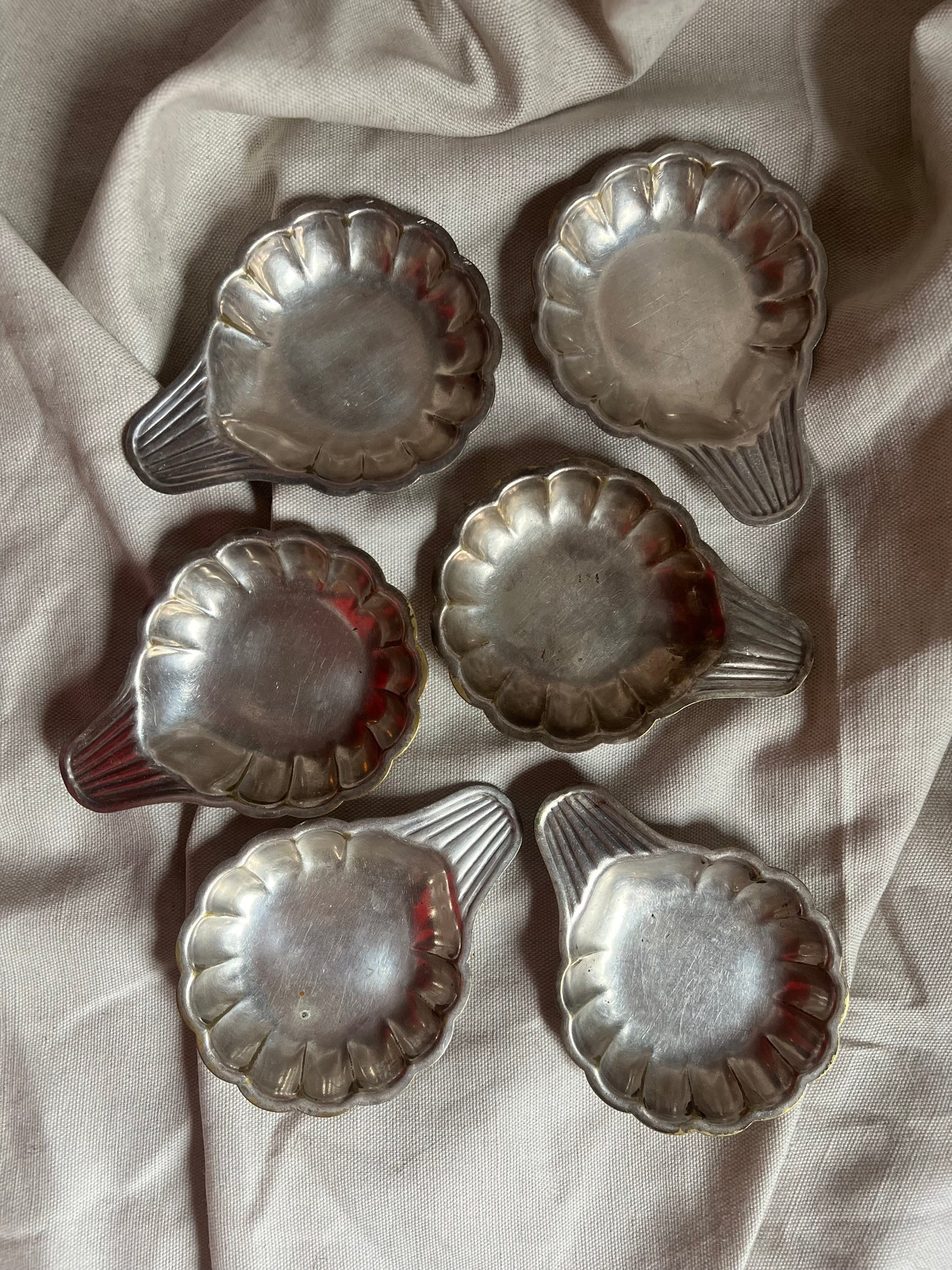 Set of 6 Silver Plated Scallop Dishes