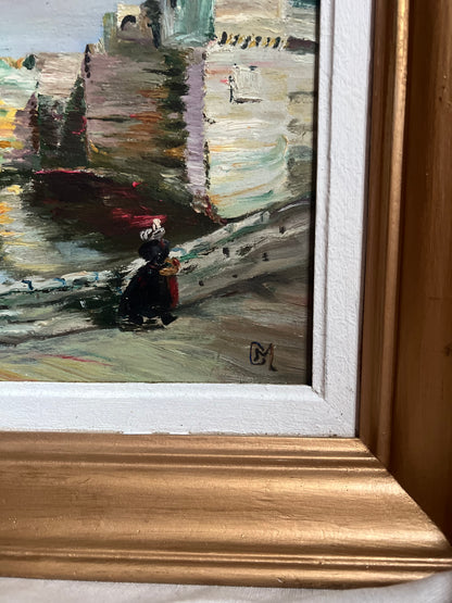 Oil Painting of Concarneau Brittany, Signed “M”