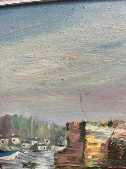 Oil Painting of Concarneau Brittany, Signed “M”