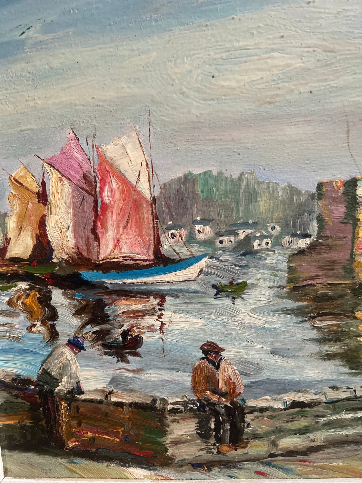 Oil Painting of Concarneau Brittany, Signed “M”