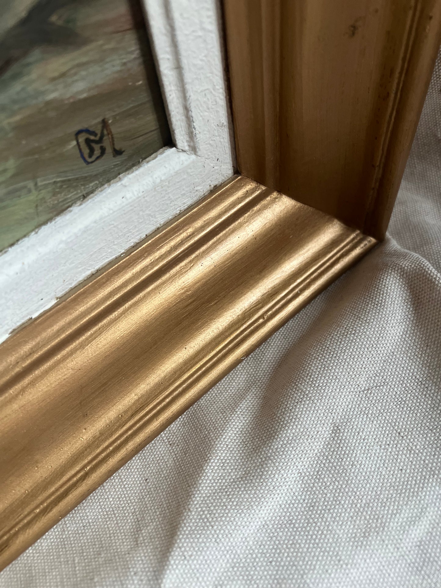 Oil Painting of Concarneau Brittany, Signed “M”