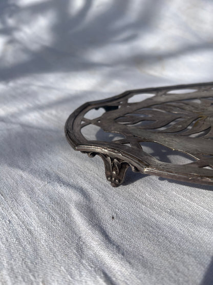 French Silver-Plated Corn Motif Pierced Tray – Toulouse