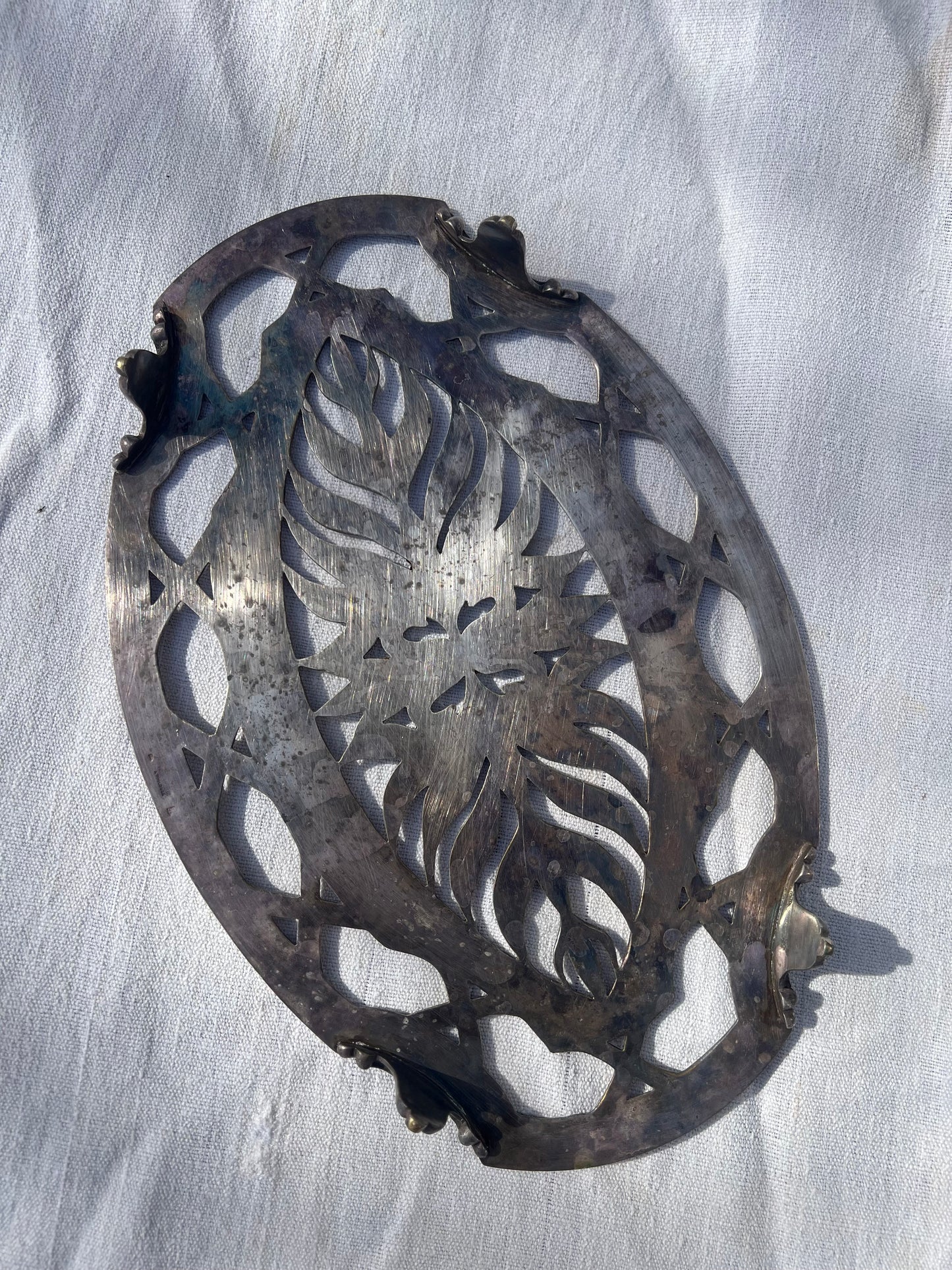 French Silver-Plated Corn Motif Pierced Tray – Toulouse