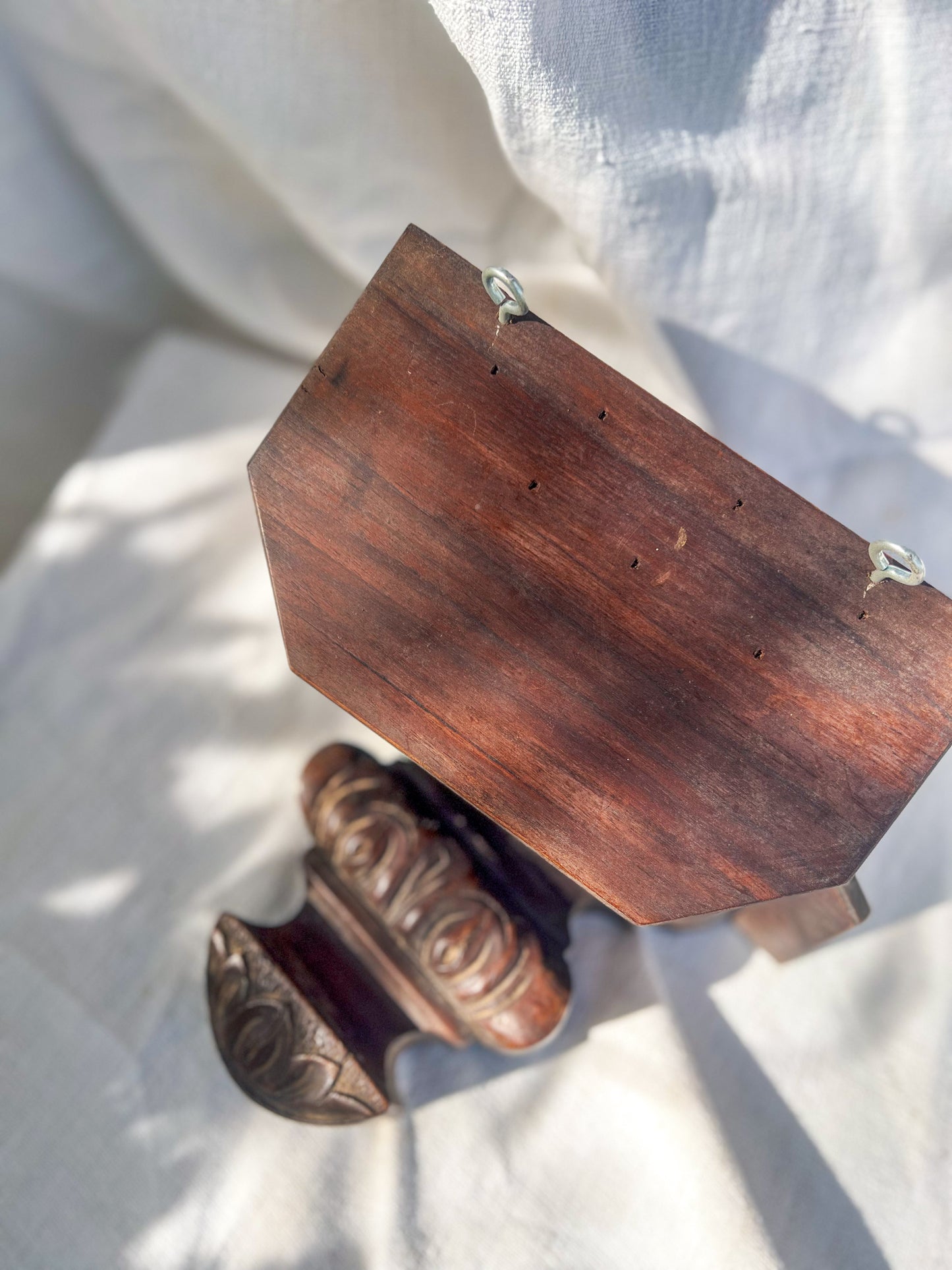 Pair of Hand Carved Wooden Wall Shelves