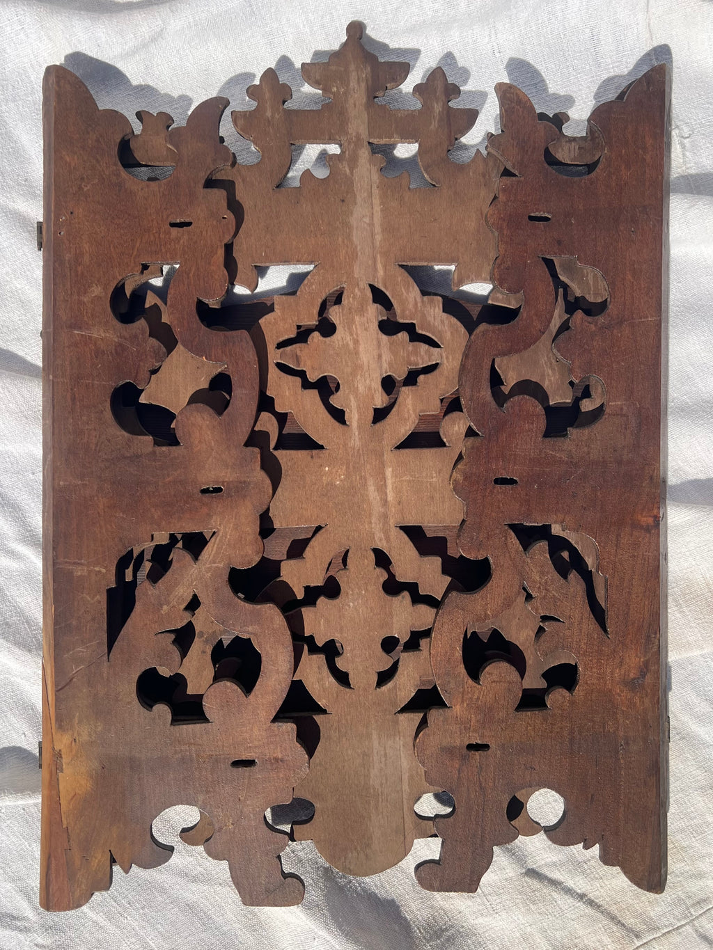 Hand Carved Folding Wall or Table Top Shelf