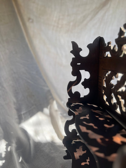 Hand Carved Folding Wall or Table Top Shelf