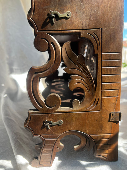 Hand Carved Folding Wall or Table Top Shelf