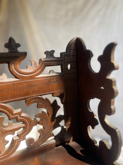 Hand Carved Folding Wall or Table Top Shelf
