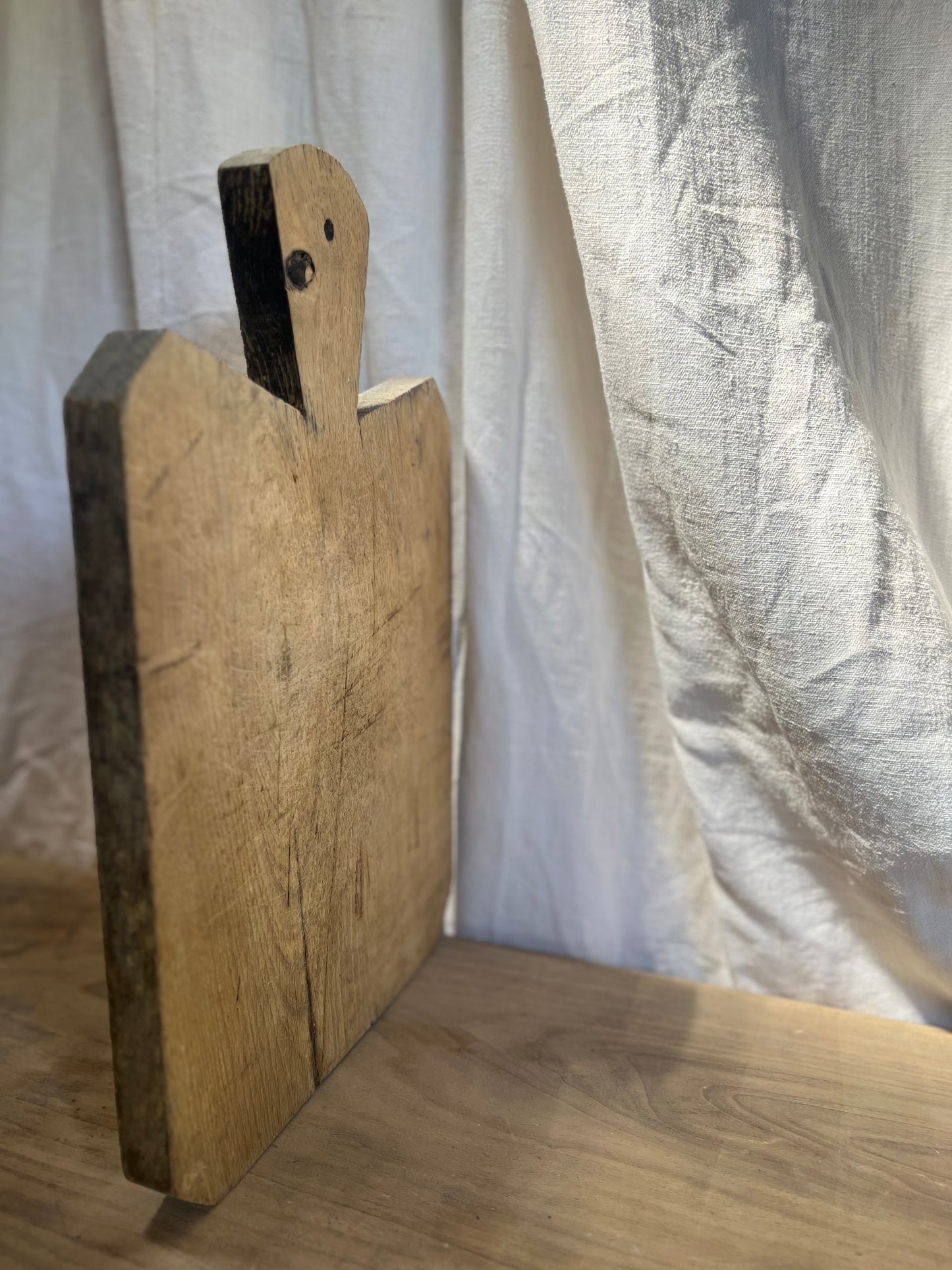 Planche à découper en bois française antique
