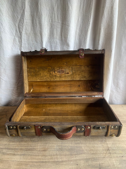 Handmade Wooden Luggage with Leather Straps