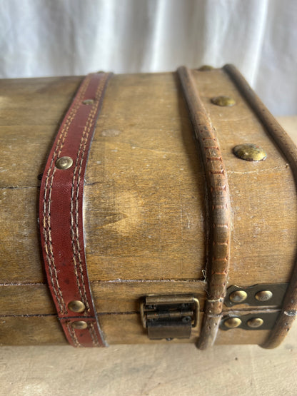 Handmade Wooden Luggage with Leather Straps