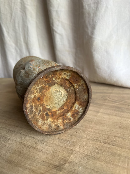 Cast Iron Cemetery Vase with Floral Relief