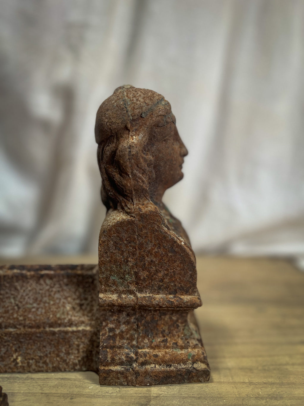 French Cast Iron Figural Andirons (Chenets) — Pair
