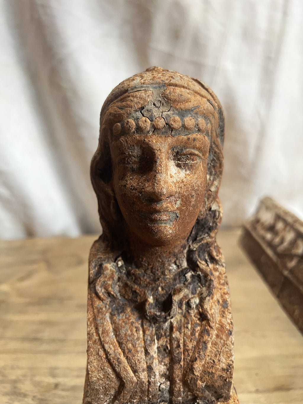 French Cast Iron Figural Andirons (Chenets) — Pair