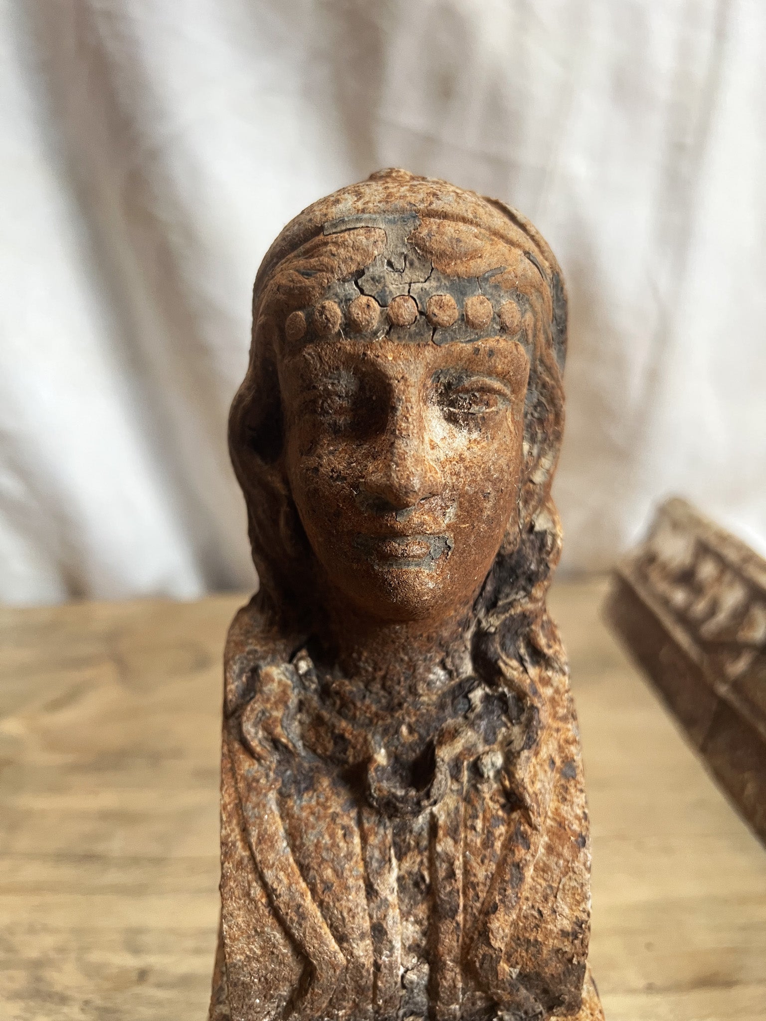 French Cast Iron Figural Andirons (Chenets) — Pair