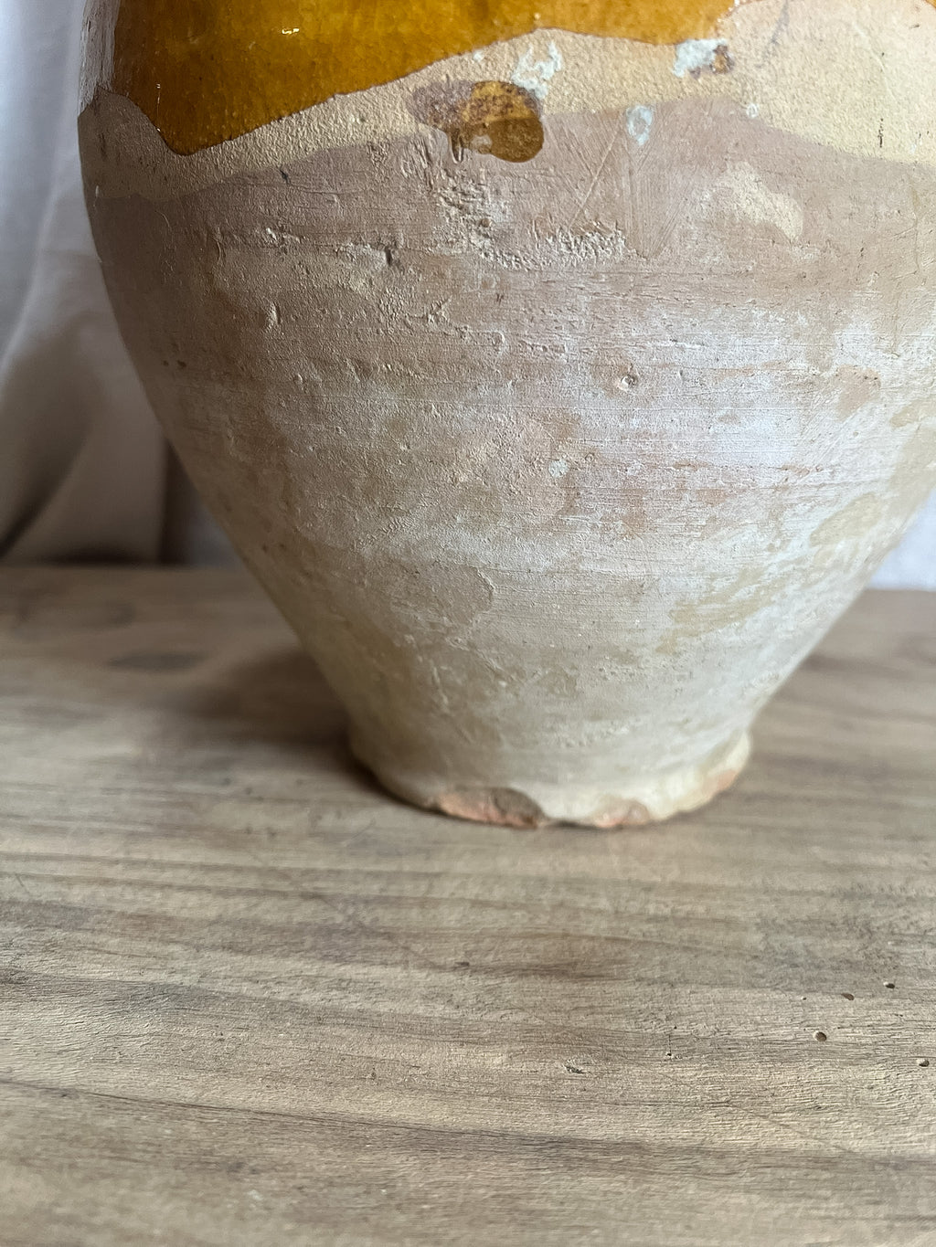 Large Ochre Glazed Terracotta Water Jug (Cruche / Gargoulette) — 19th–Early 20th C.
