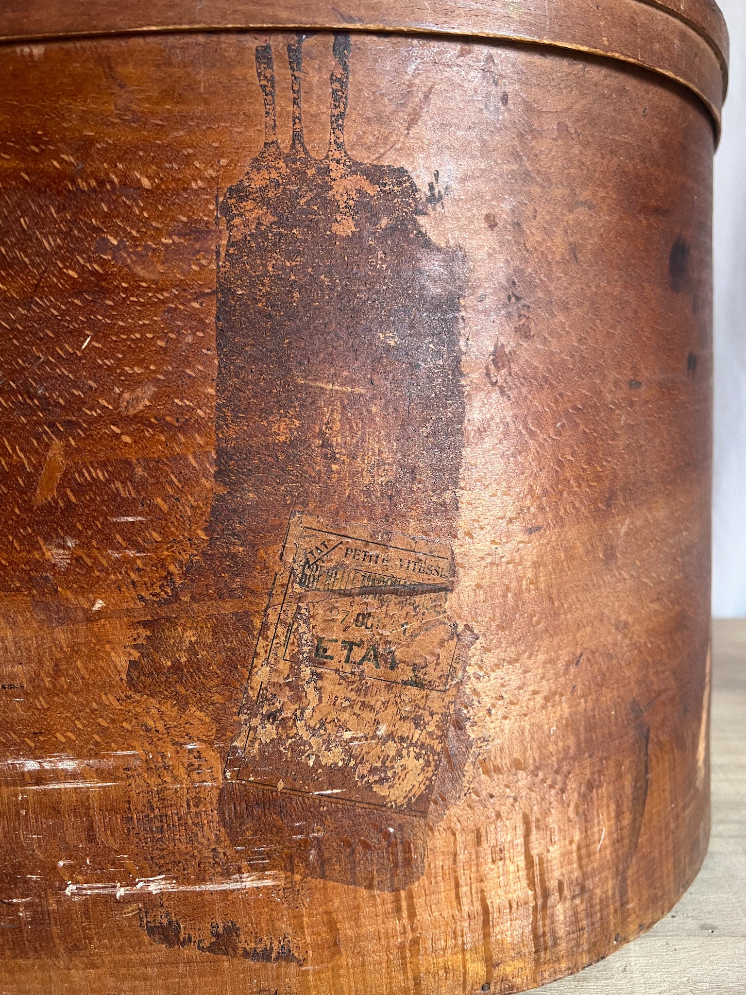 Bentwood Hat Box with Original Railway Shipping Labels — Early 20th Century