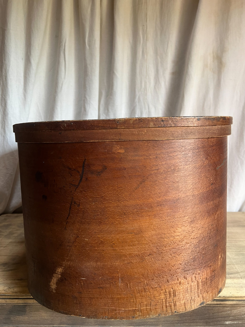 Bentwood Hat Box with Original Railway Shipping Labels — Early 20th Century