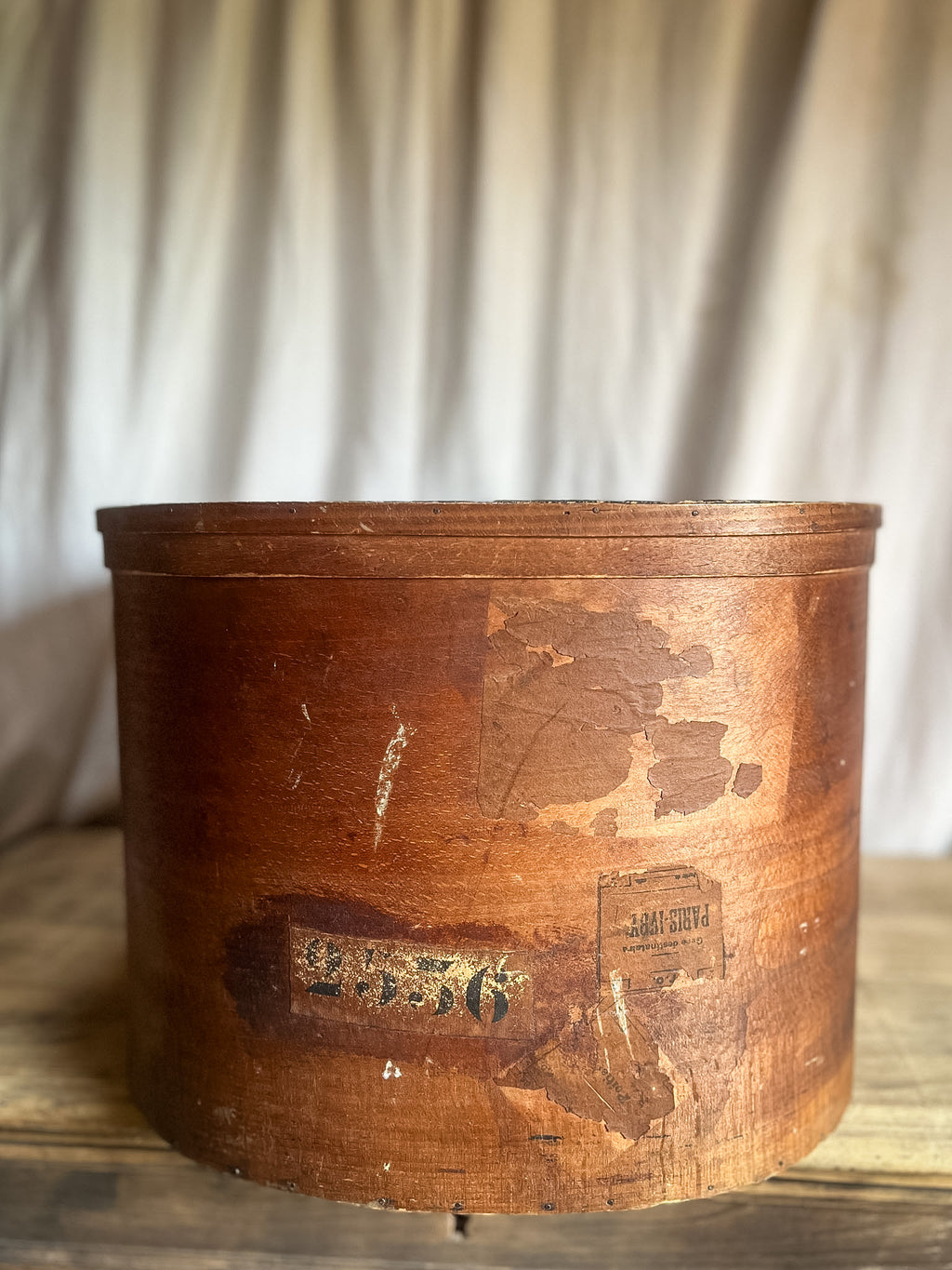 Bentwood Hat Box with Original Railway Shipping Labels — Early 20th Century