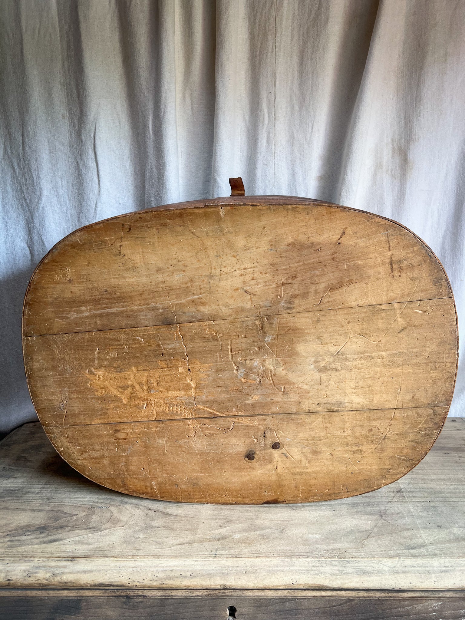 Bentwood Hat Box with Original Railway Shipping Labels — Early 20th Century