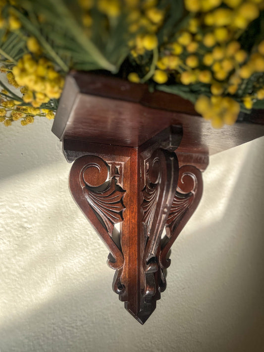 French Hand-Carved Wall Shelf