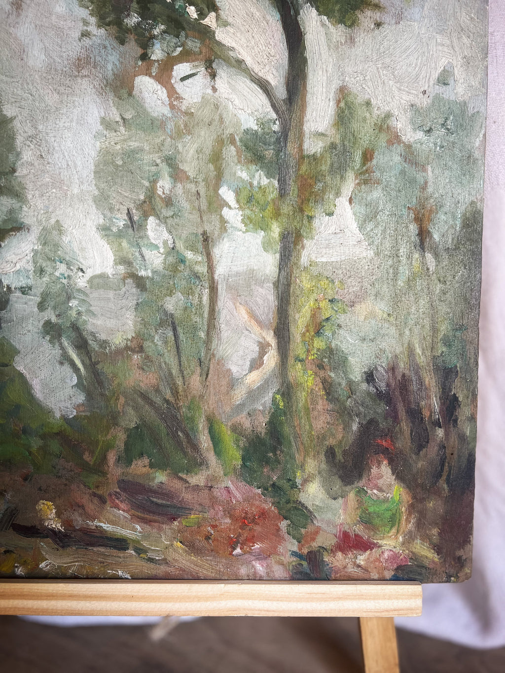 Impressionist Woodland Landscape Oil Painting on Pane