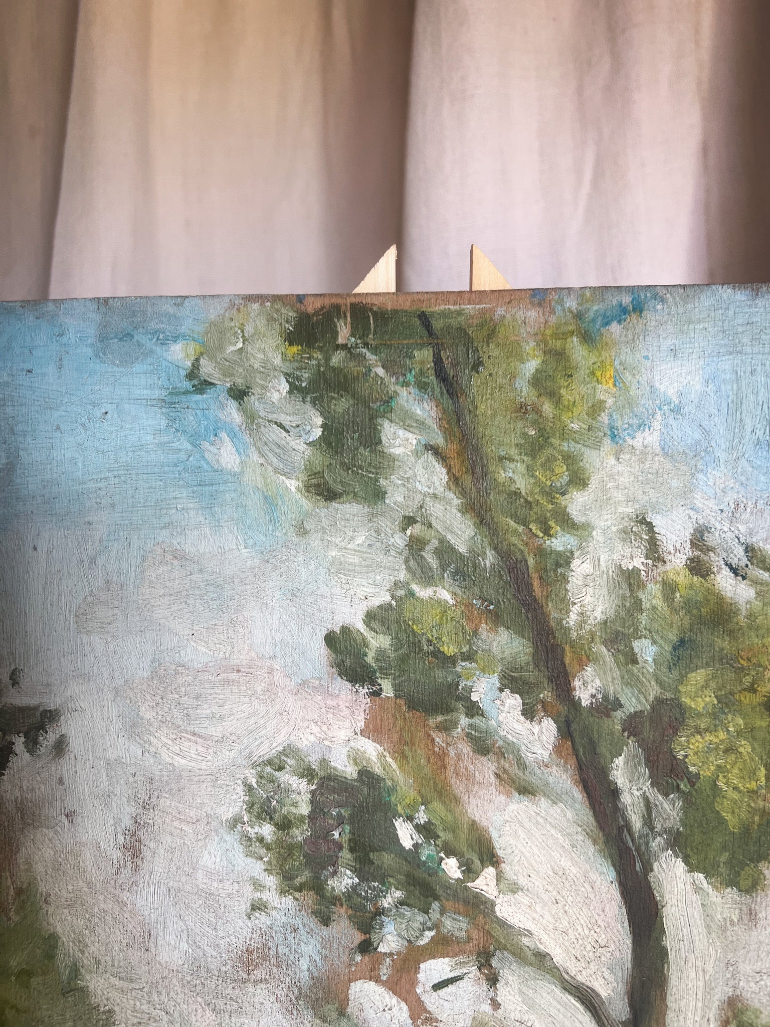 Impressionist Woodland Landscape Oil Painting on Pane
