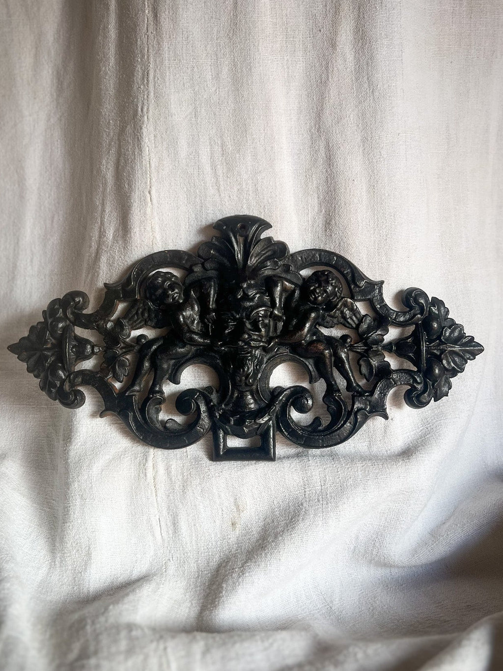 Cast Iron Cherub & Mascaron Ornament / Architectural Mount