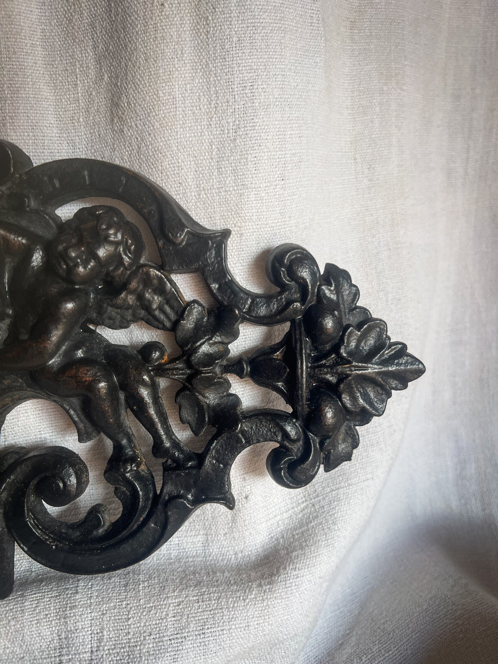 Cast Iron Cherub & Mascaron Ornament / Architectural Mount