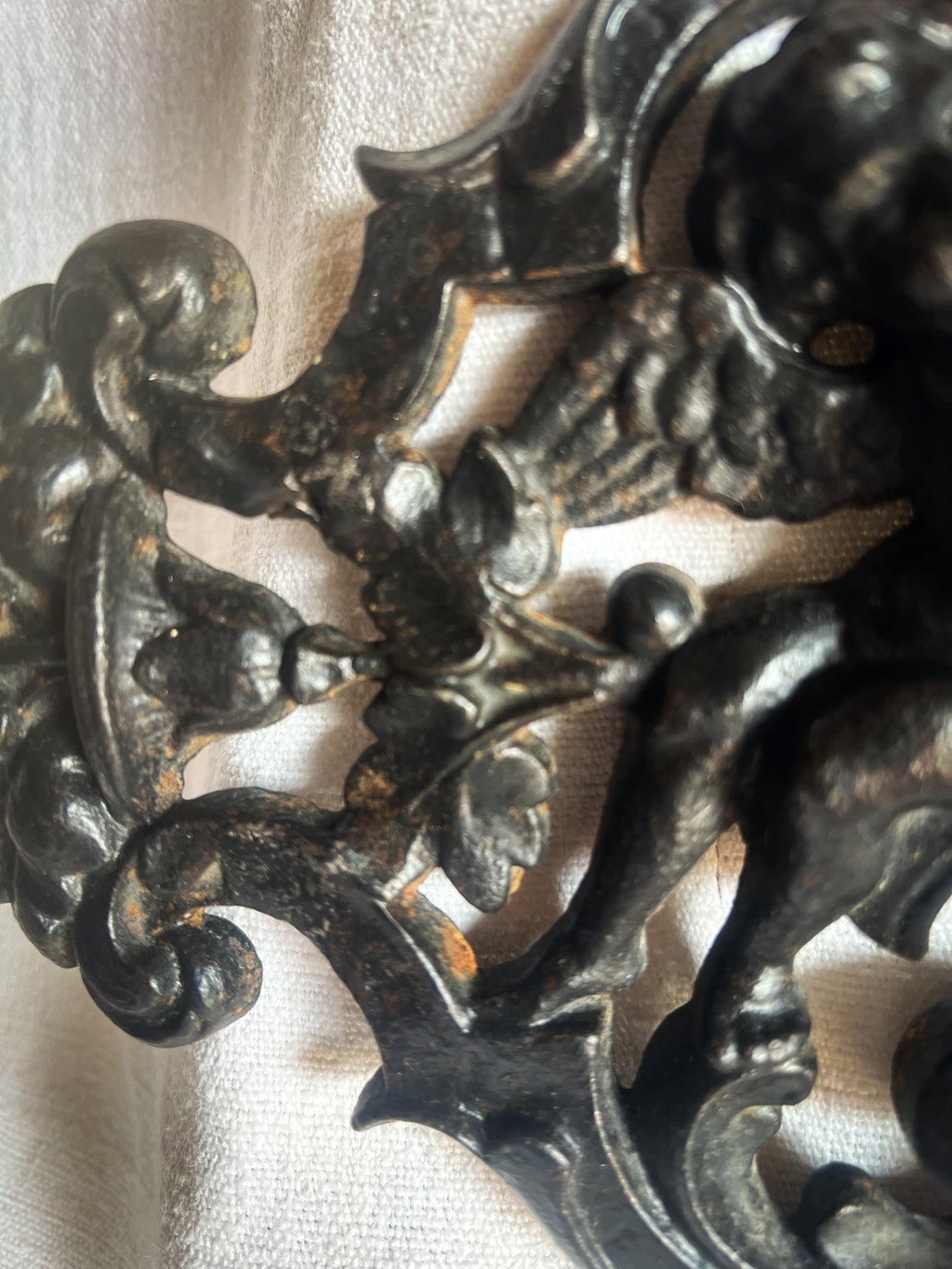 Cast Iron Cherub & Mascaron Ornament / Architectural Mount
