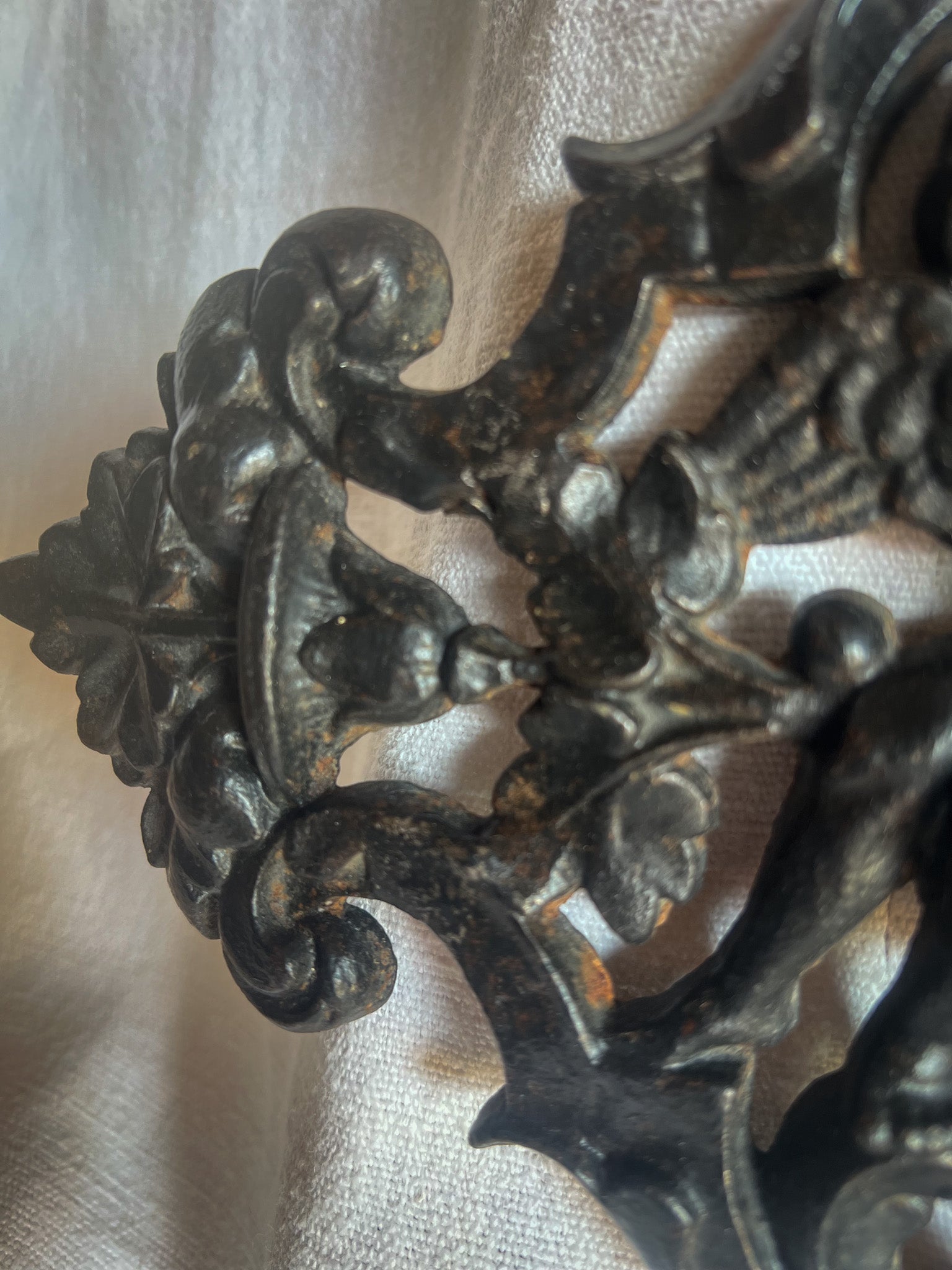 Cast Iron Cherub & Mascaron Ornament / Architectural Mount