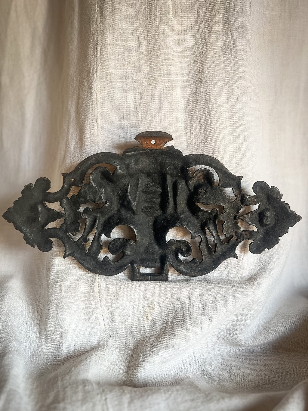 Cast Iron Cherub & Mascaron Ornament / Architectural Mount