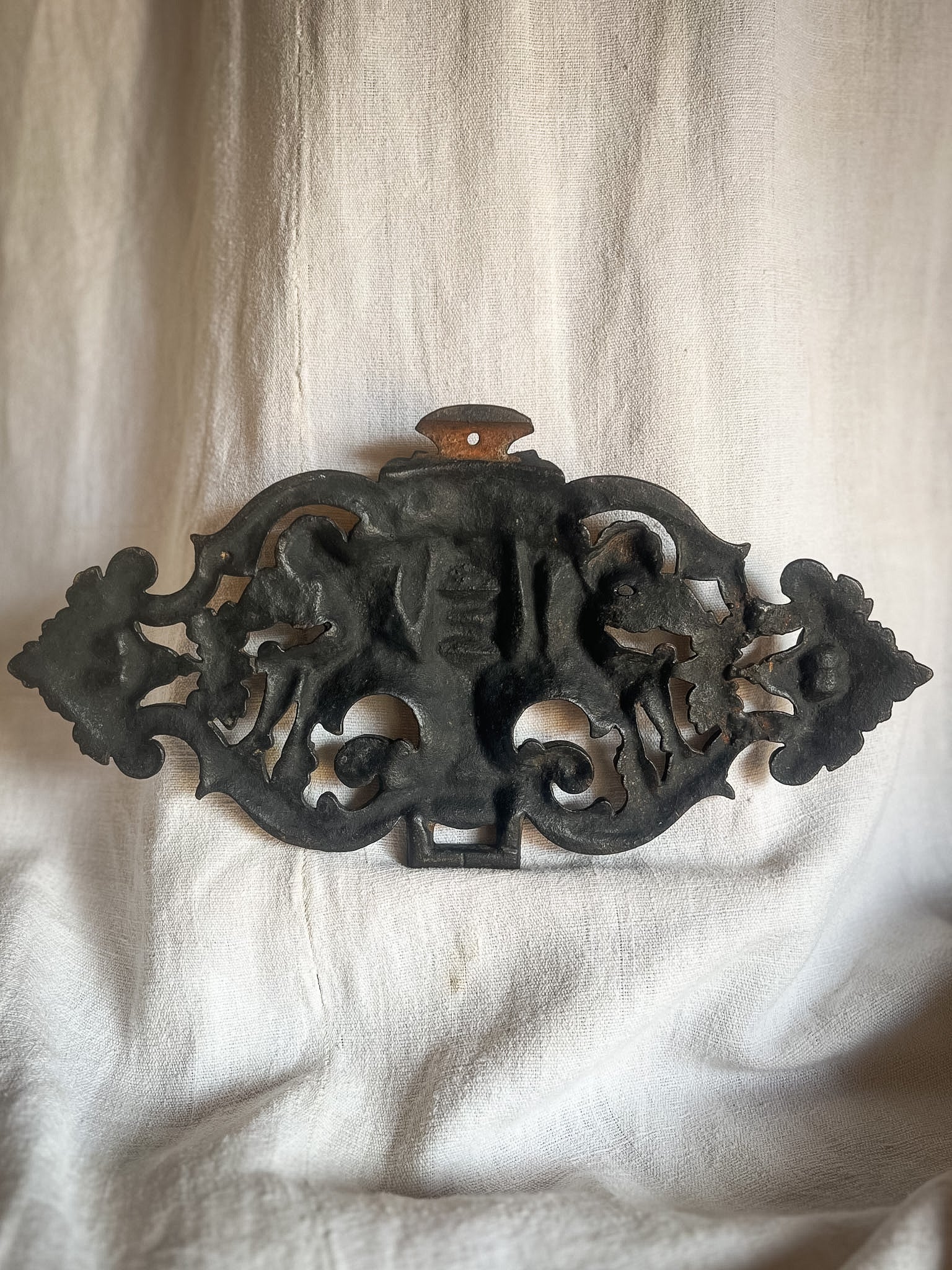 Cast Iron Cherub & Mascaron Ornament / Architectural Mount