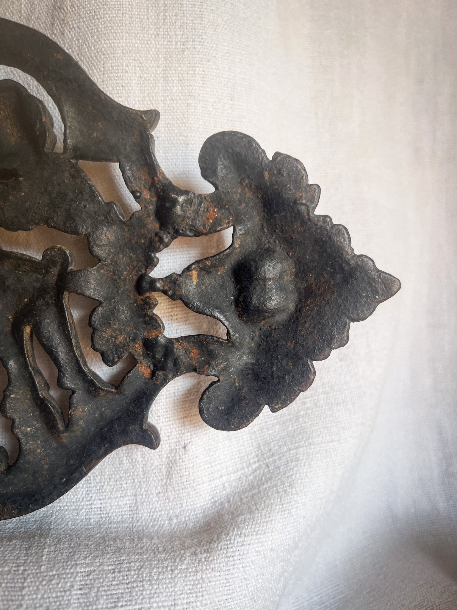 Cast Iron Cherub & Mascaron Ornament / Architectural Mount